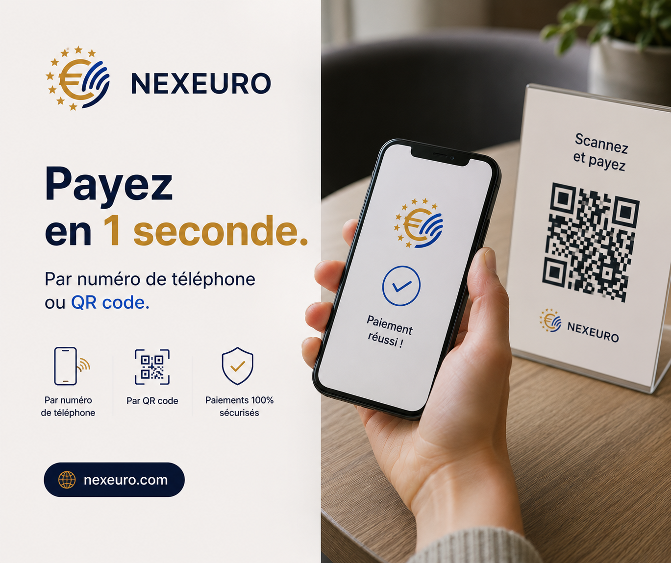 Paiement NexEuro en une seconde par QR code